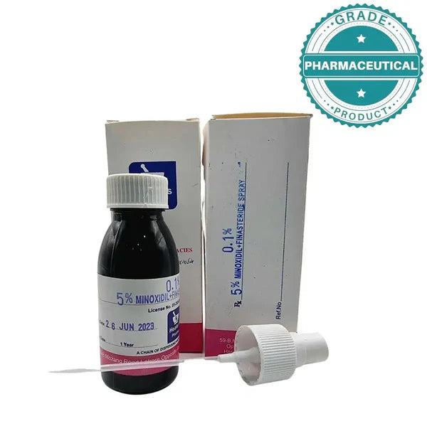 Minoxidil 5% + Finasteride 0.1% Spray 60ml – Dispensing Medicine for Hair Regrowth