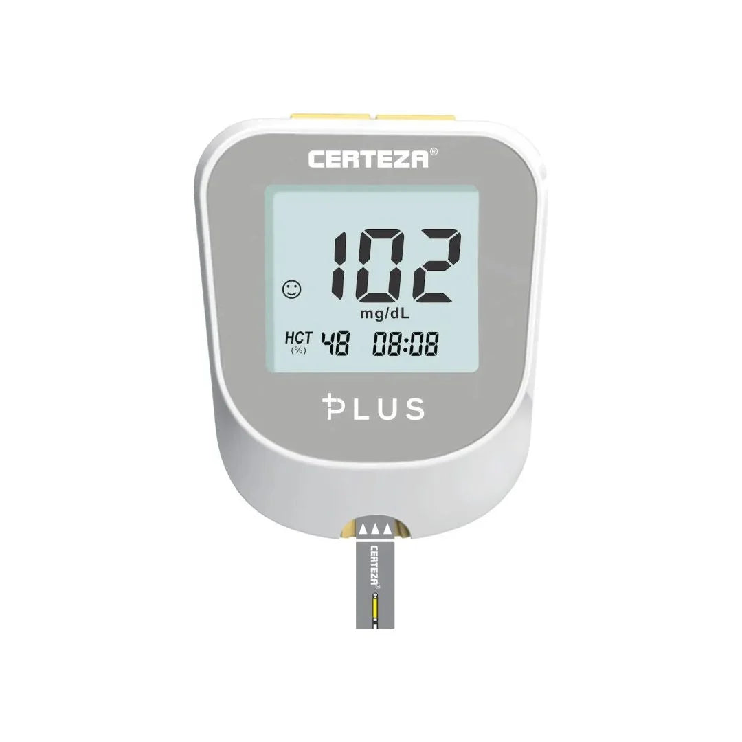 Certeza Plus Blood Glucose Monitor White – Fast & Accurate Sugar Testing