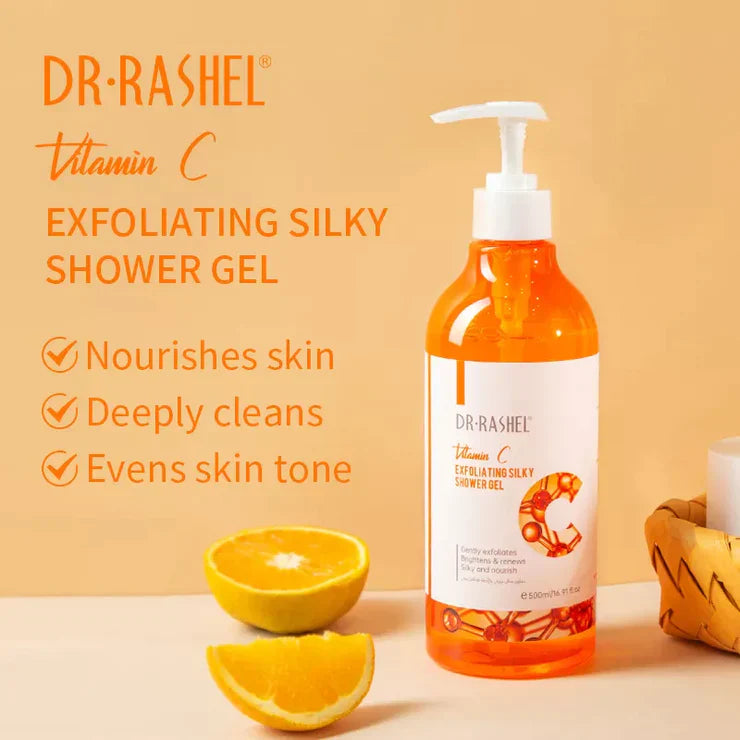 Exfoliating and brightening body wash for glowing skin
