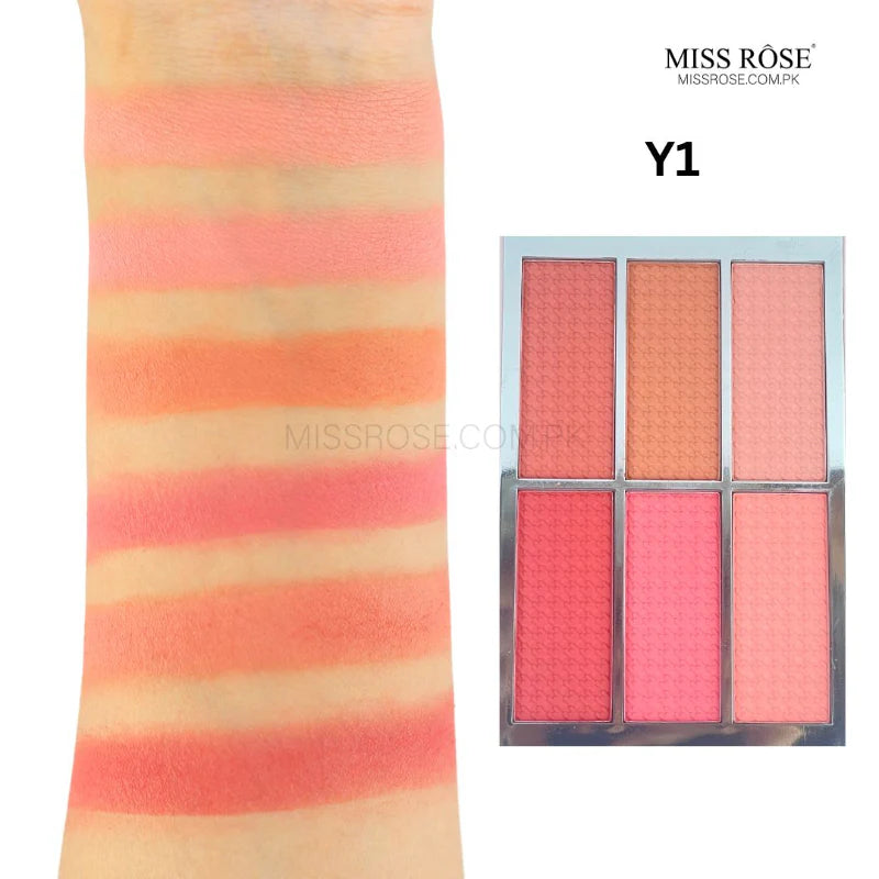 Miss Rose 6 color matte blush palette