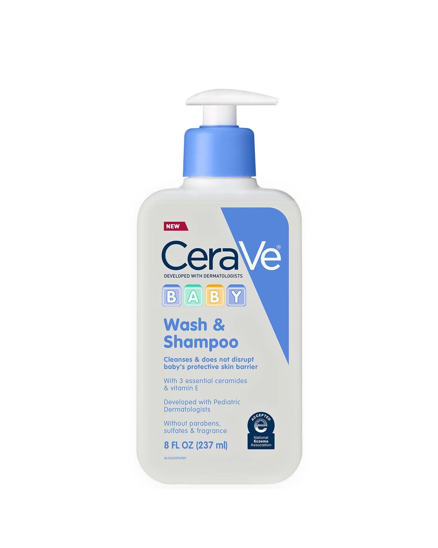 CeraVe Baby Wash and Shampoo 237ml – Gentle Tear-Free Cleanser for Delicate Baby Skin