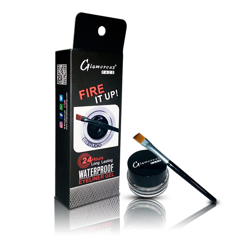 Glamorous Face gel eyeliner jar close-up for Pakistan listings