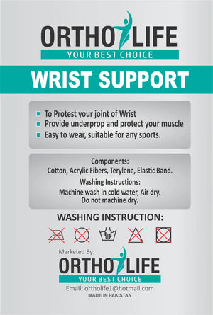 Ortholife Wrist Support (Pair) pack details | Medoinn Pakistan