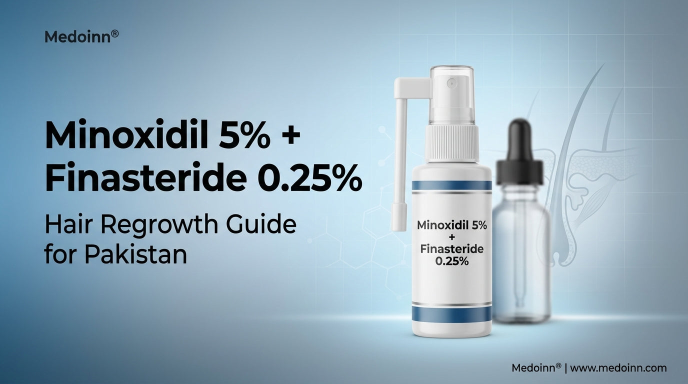 Minoxidil 5% + Finasteride 0.25% Topical Spray - Hair Regrowth Guide for Pakistan