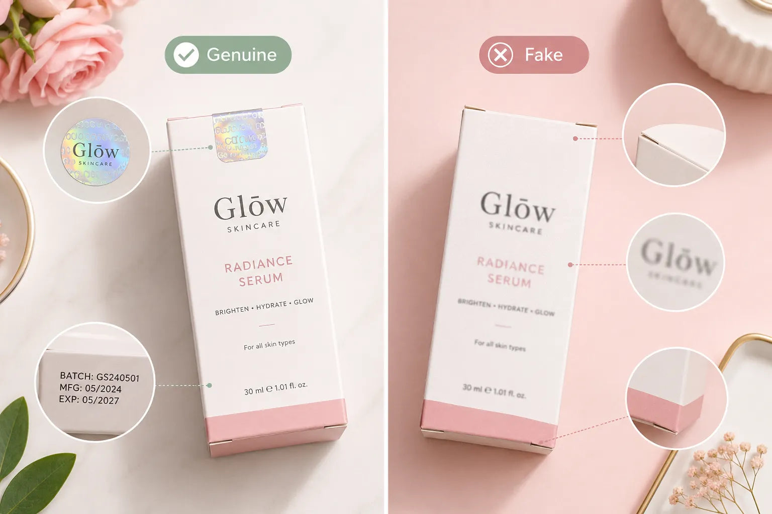fake vs real skincare products in pakistan 