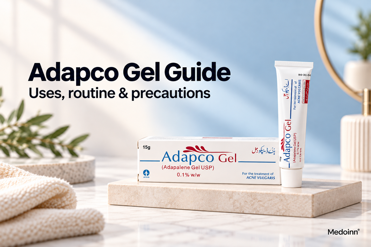 Adapco adapalene gel 0.1% 15g with a guide to use, routine and precautions