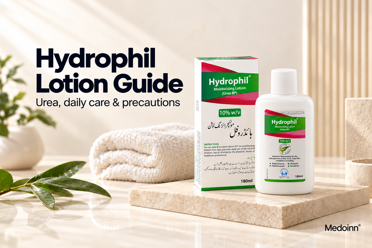Hydrophil moisturizing lotion with urea 10% 180ml and its carton