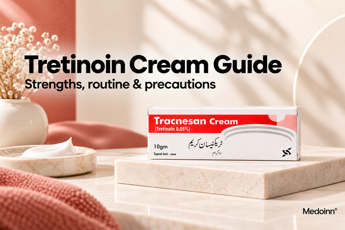 Tracnesan tretinoin 0.05% cream 10gm with a tretinoin guide heading