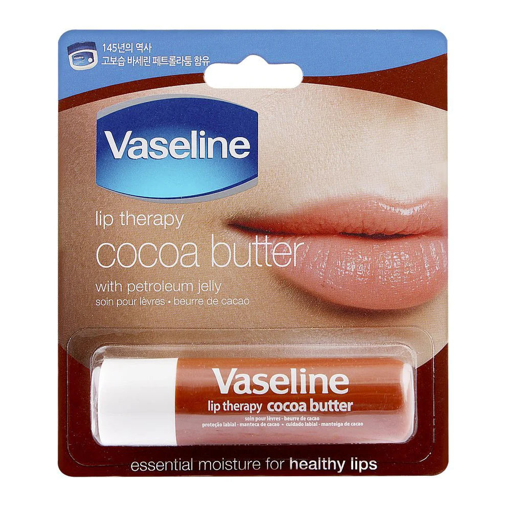 Vaseline Lip Therapy Cocoa Butter lip balm in blister packaging