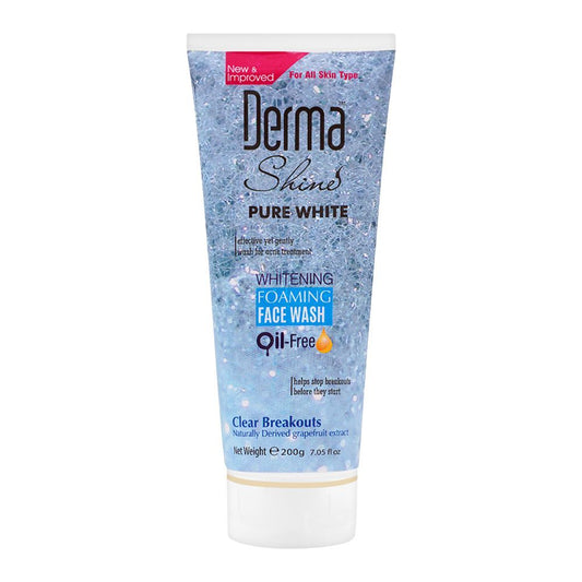Derma Shine Whitening Foaming Face Wash - Oil-Free Radiant Cleanser for Glowing Skin