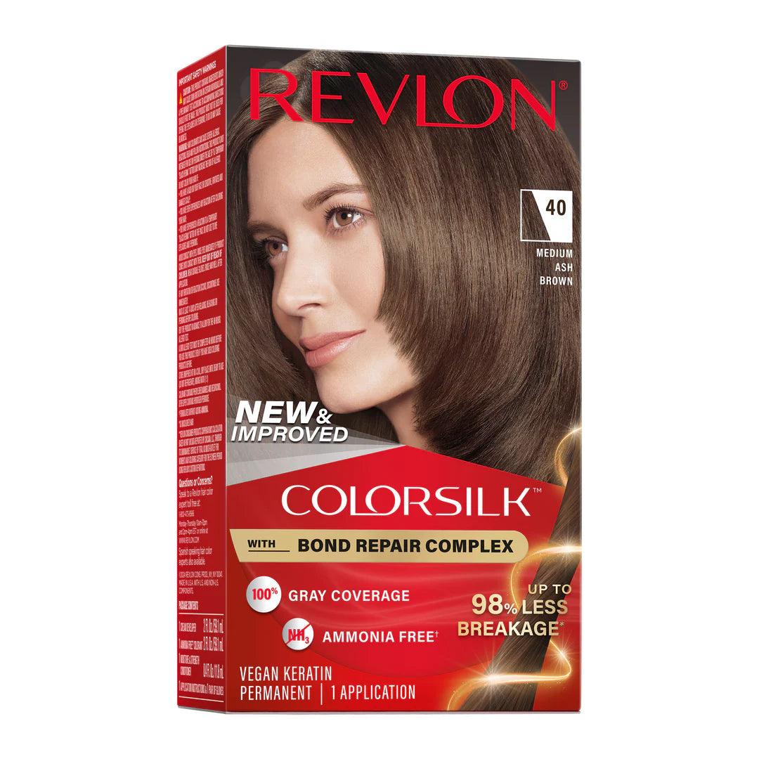 Permanent medium ash brown hair dye with bond repair complex
