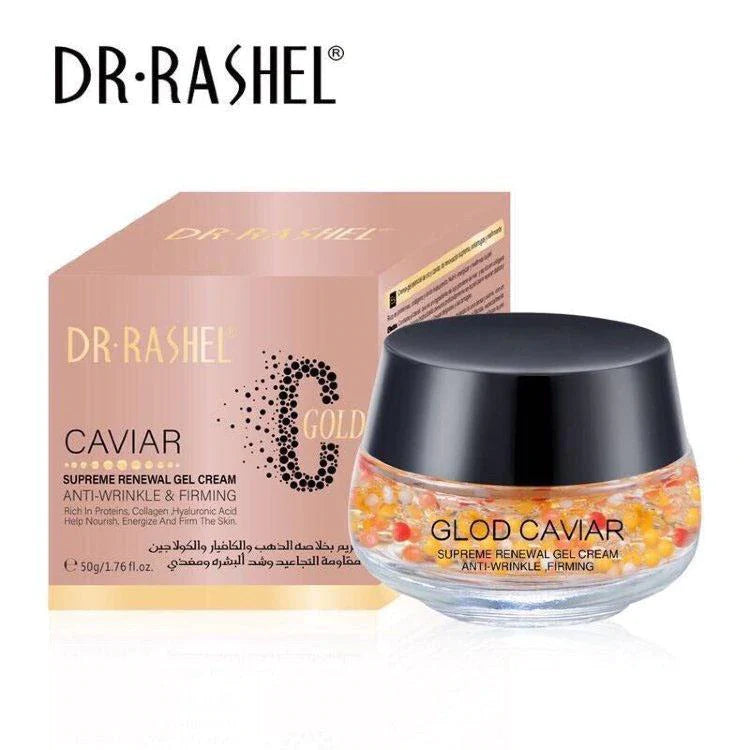 Gold and caviar anti aging gel cream for glowing skin
