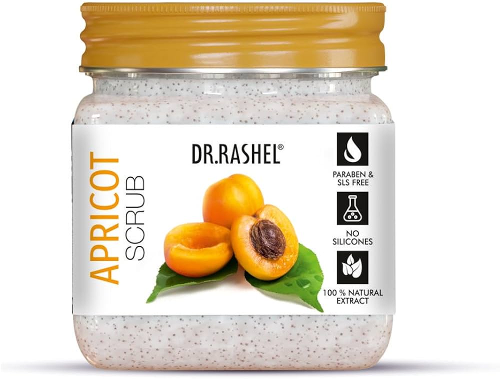 Dr Rashel apricot peach face scrub packaging
