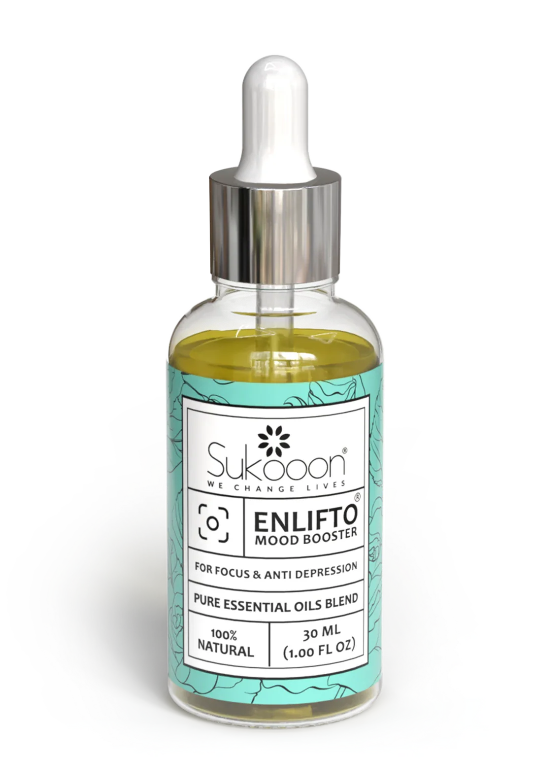 Enlifto herbal mood uplift oil packaging
