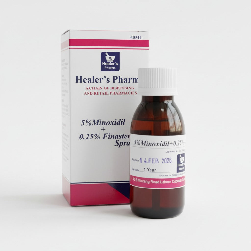 Minoxidil 5% and Finasteride 0.25% topical hair spray