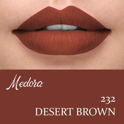 medora-matte-232-desert-brown-lipstick
