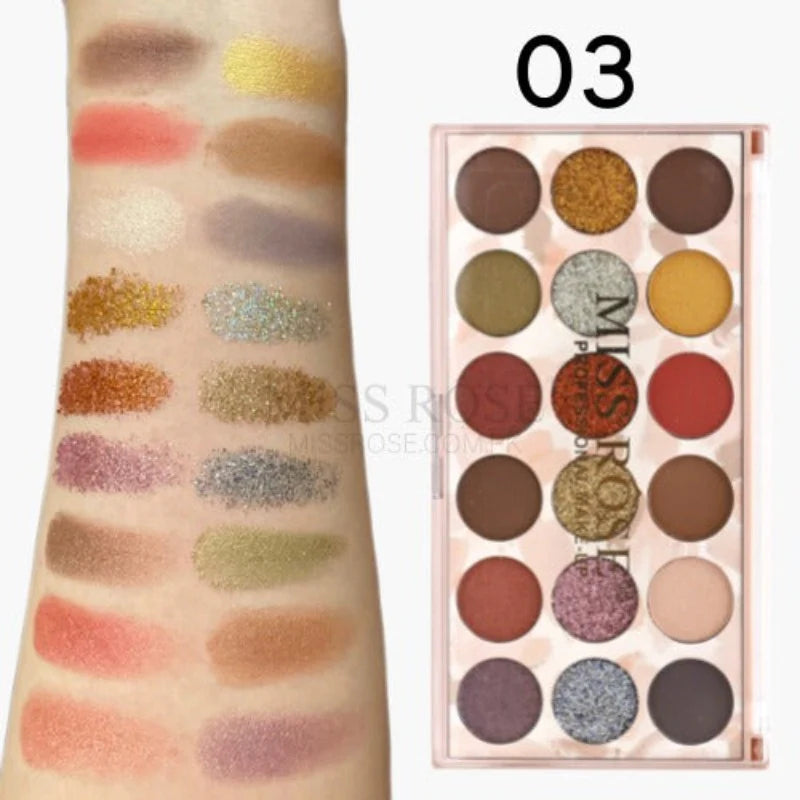 Miss Rose dual finish eyeshadow palette M3 open
