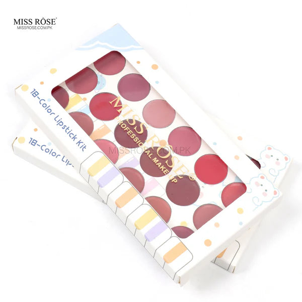 Complete lipstick set with 18 shades
