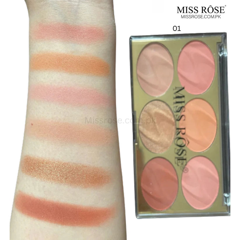 Miss Rose 6-shade face makeup palette
