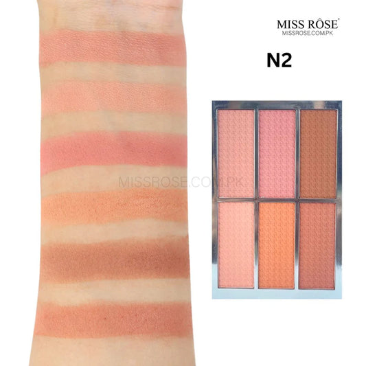 Miss Rose 6 color matte blush palette N2
