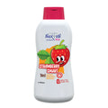 Strawberry scented kids shampoo packaging
