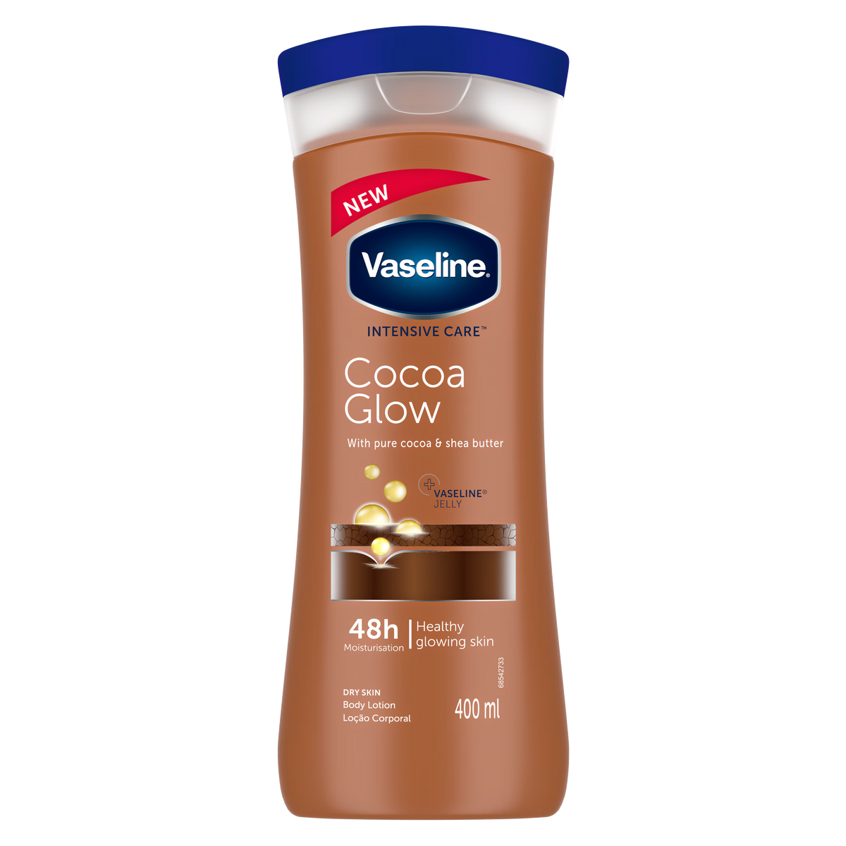 Vaseline cocoa butter body lotion packaging

