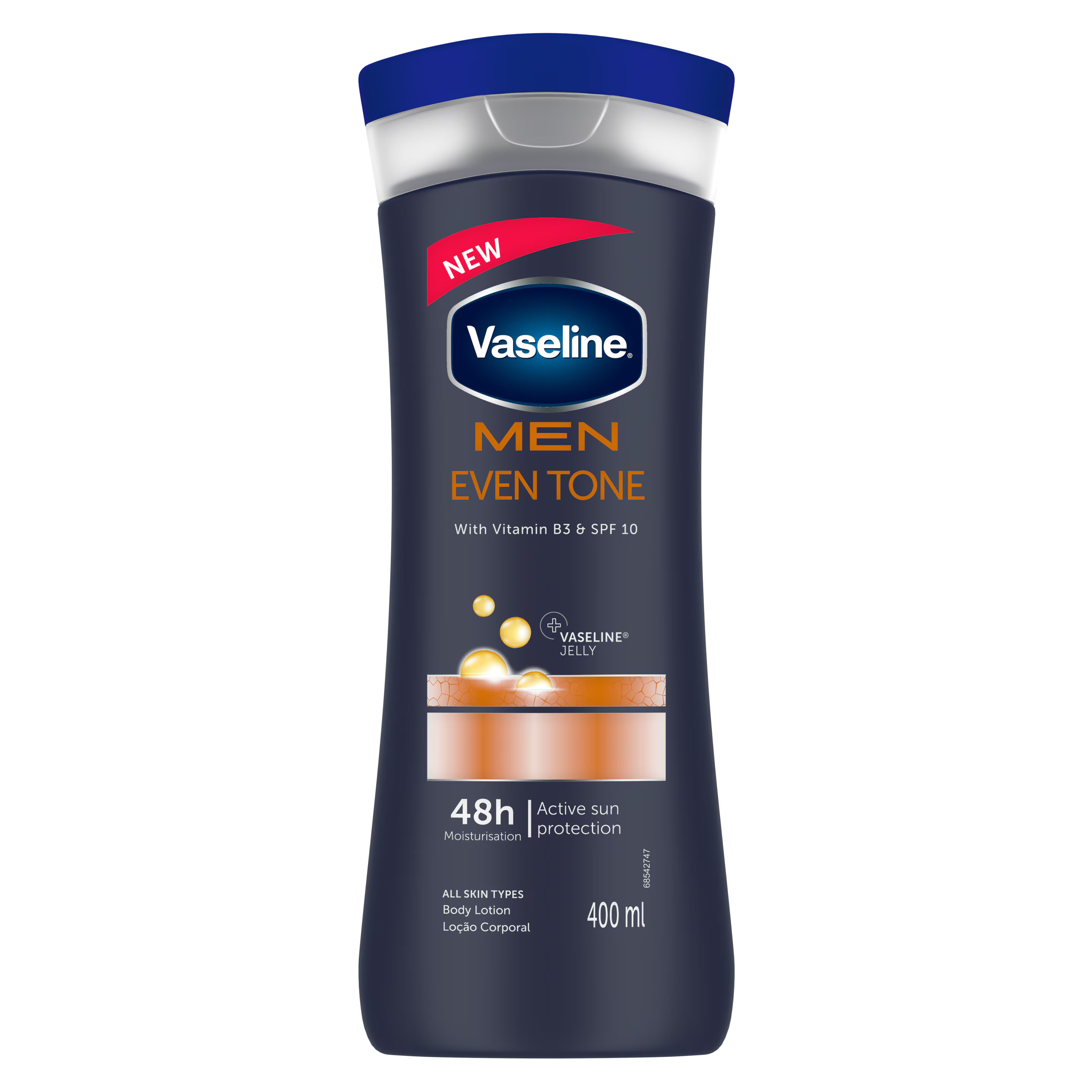 Vaseline men lotion texture on skin
