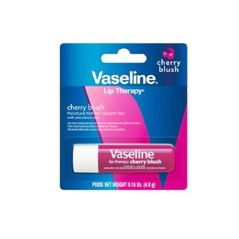 Vaseline Lip Therapy cherry tint on lips
