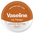 Vaseline cocoa butter lip care application
