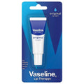 Vaseline original lip balm on lips
