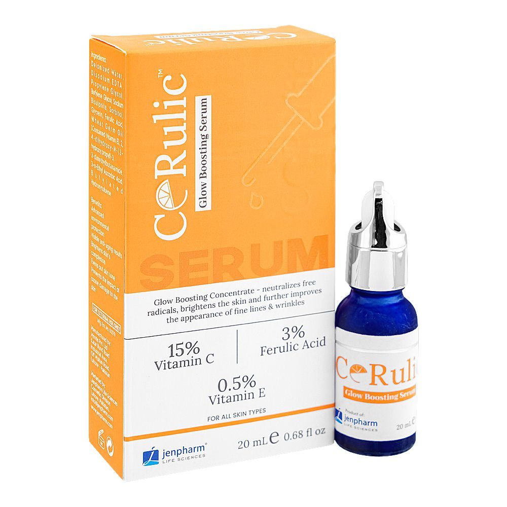 Cerulic Glow Boosting Serum bottle front view – Pakistan online store