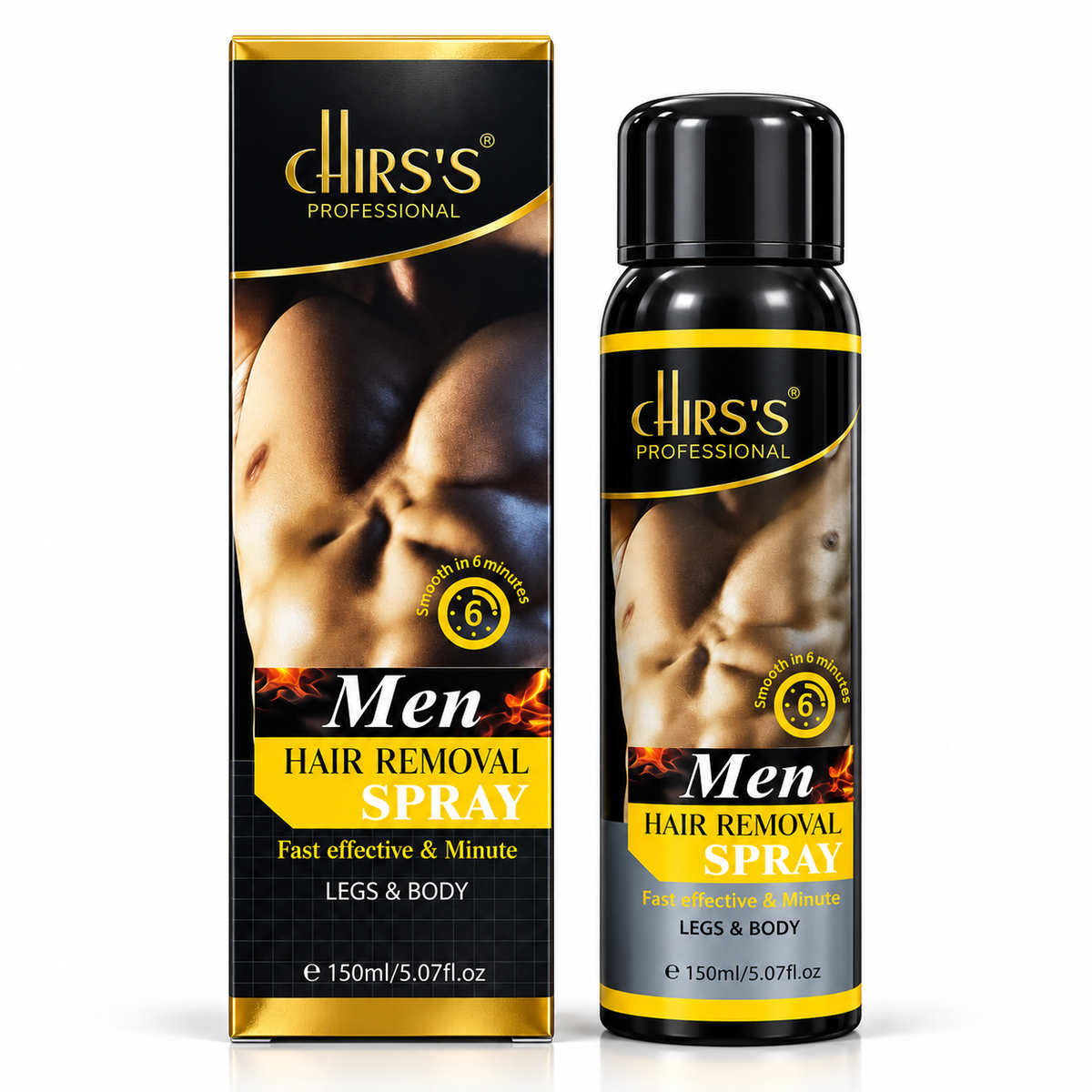 Chirs's Men Hair Removal Spray 150ml bottle and carton on white background | Medoinn Pakistan