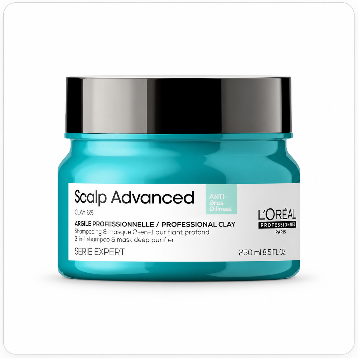 L'Oréal Professionnel Scalp Advanced Anti-Oiliness Mask 250ml in clean white product card