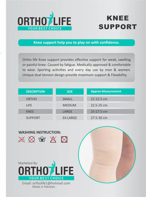 Ortholife Knee Support (Single) pack details | Medoinn Pakistan