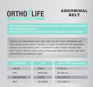 Ortholife L1270 Abdominal Belt pack details | Medoinn Pakistan