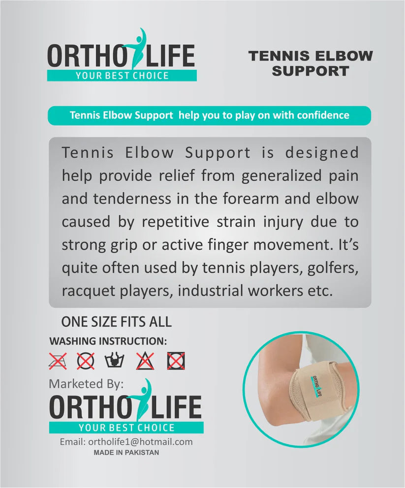 Ortholife Tennis Elbow Support pack details | Medoinn Pakistan