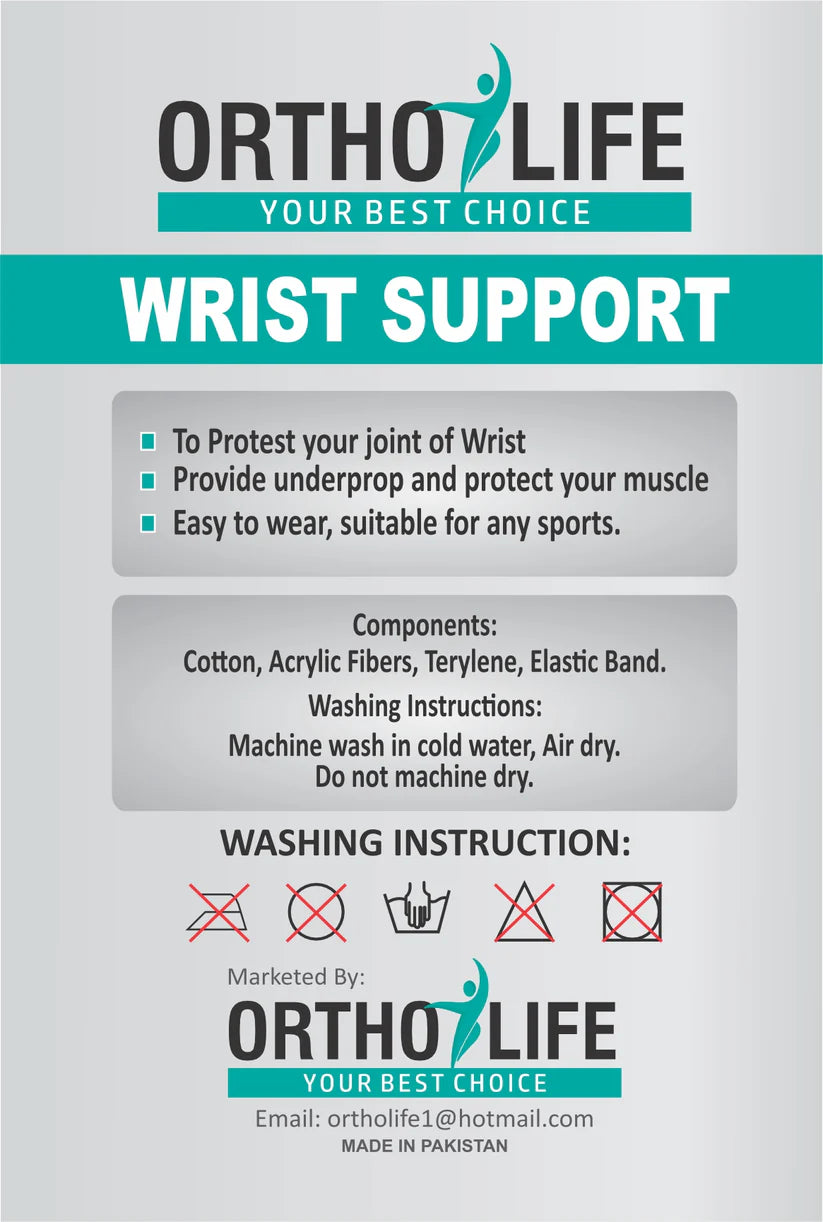 Ortholife Wrist Support (Pair) pack details | Medoinn Pakistan