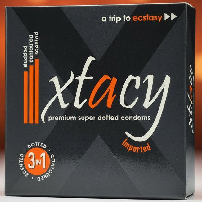 Xtacy Premium Super Dotted 3 in 1 Condoms clean product image